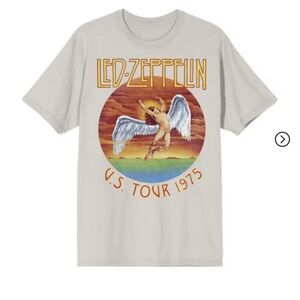 Led Zeppelin U.S. Tour 1975 T-Shirt - Vintage Rock Crew Neck Short Sleeve